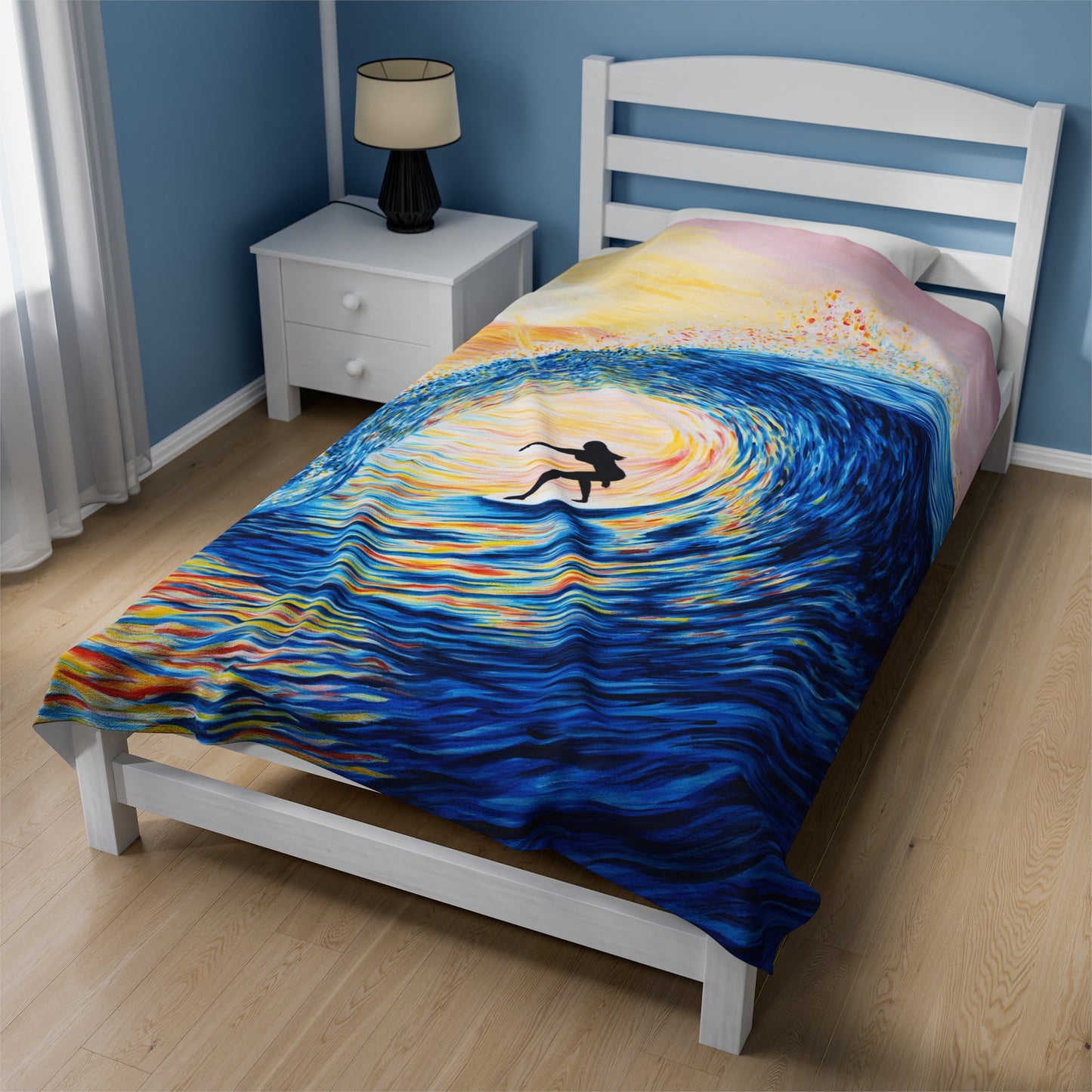 Cruzing Thru the Sunset Tube Velveteen Plush Blanket