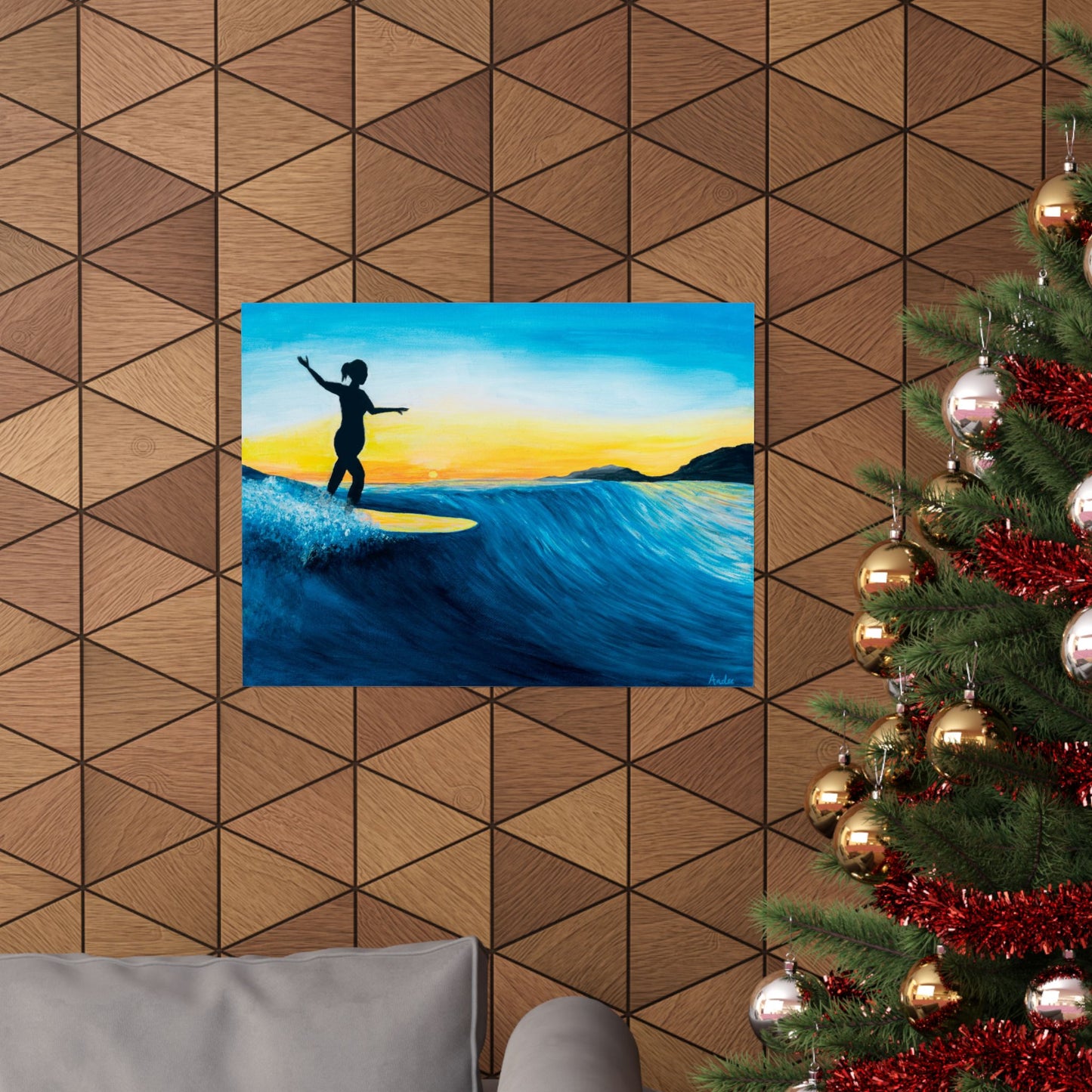 #05 Sunset Cross Stepper Matte Poster