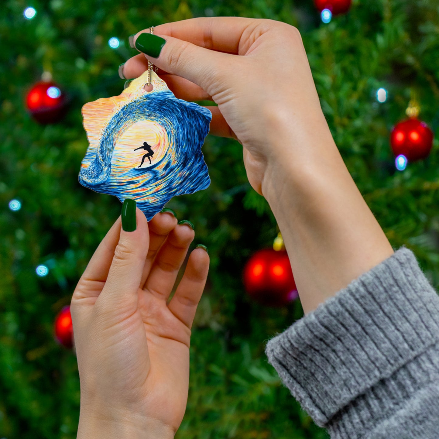 Ceramic Ornament, Cruzing Thru a Sunset Tube